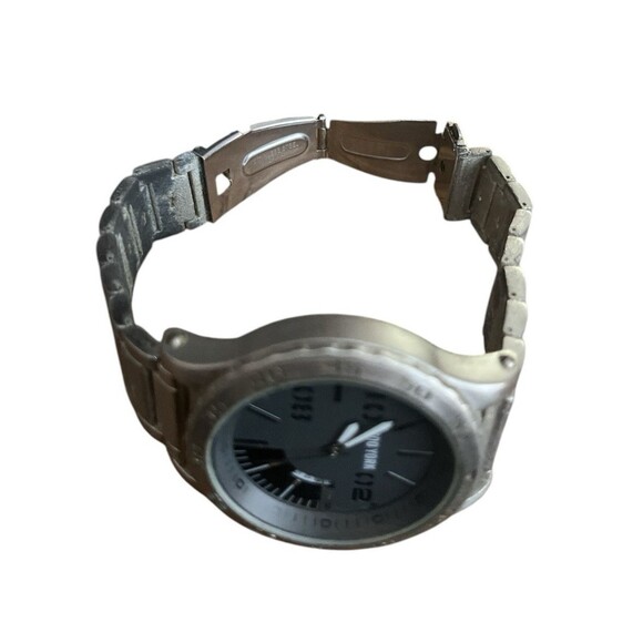 Zoo York Mens Analog Quartz Watch Silver Large 48mm Date New Battery - Picture 4 of 7